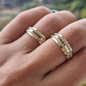 Aliança Bodas de Prata X 18K - Imagem 1