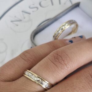 Aliança Bodas de Prata XIll 18K - Imagem 3