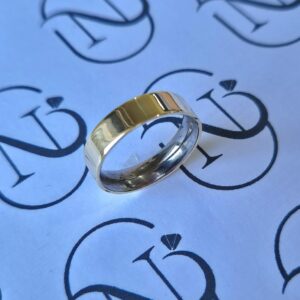 Aliança Elegancy 5mm Ouro 10K com forro de aço - Imagem 1