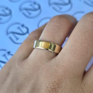 Aliança Elegancy 5mm Ouro 10K com forro de aço - Imagem 2