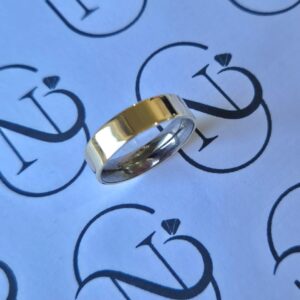 Aliança Elegancy 5mm Ouro 10K com forro de aço - Imagem 3
