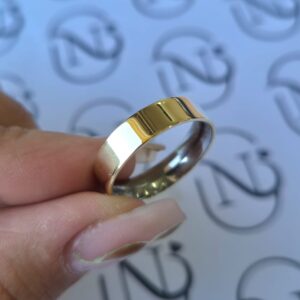 Aliança Elegancy 5mm Ouro 10K com forro de aço - Imagem 4