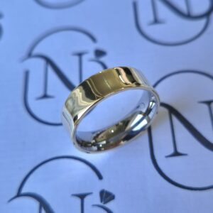 Aliança Elegancy 6mm Ouro 10K com forro de aço - Imagem 1