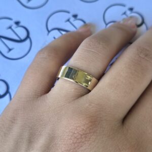 Aliança Elegancy 6mm Ouro 10K com forro de aço - Imagem 2