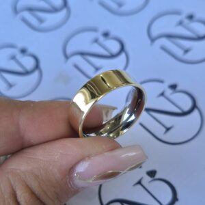 Aliança Elegancy 6mm Ouro 10K com forro de aço - Imagem 4