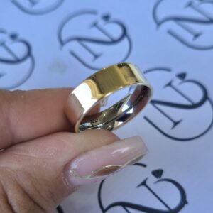 Aliança Elegancy 6mm Ouro 10K com forro de aço - Imagem 6