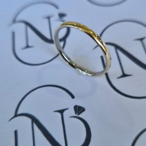 Aliança Lia 2mm Ouro 10K com forro de aço - Imagem 7