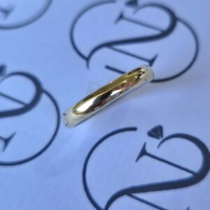 Aliança Lia 3mm Ouro 10K com forro de aço - Imagem 3