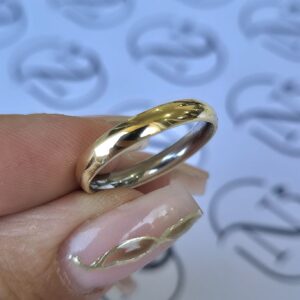 Aliança Lia 3mm Ouro 10K com forro de aço - Imagem 6