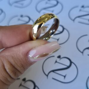 Aliança Lia 5mm Ouro 10K com forro de aço - Imagem 3