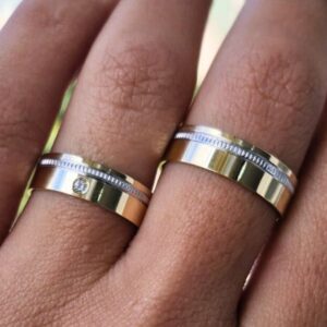 Aliança Bodas de Prata III 18k - Imagem 3