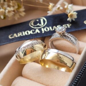 Aliança Bodas de Prata II 18k - Imagem 1