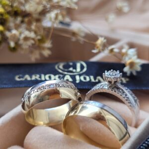 Aliança Bodas de Prata II 18k - Imagem 2
