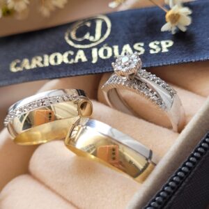 Aliança Bodas de Prata II 18k - Imagem 3