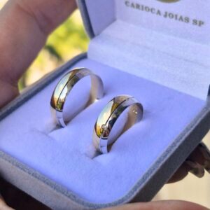 Aliança Bodas de Prata VI 18k - Imagem 3