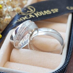 Aliança Bride 18k Ouro Branco - Imagem 2