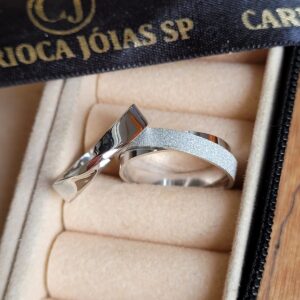 Aliança Infiniti Ouro Branco 18K - Imagem 2