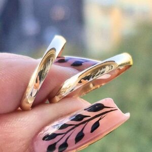 Aliança Lia 2mm Ouro 10K - Imagem 3