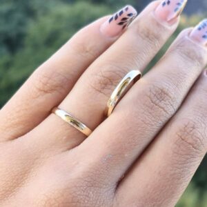 Aliança Lia 2mm Ouro 10K - Imagem 5