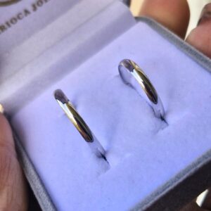 Aliança Lia 2mm Ouro Branco 10K - Imagem 3