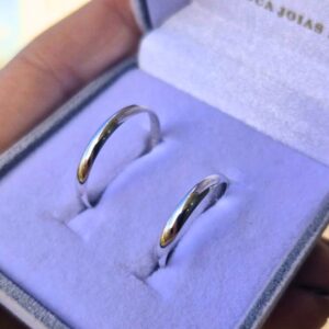 Aliança Lia 2mm Ouro Branco 10K - Imagem 4