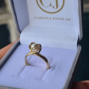 Anel de Noivado Pérola Ouro 18K - Imagem 1