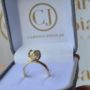 Anel de Noivado Pérola Ouro 18K - Imagem 3