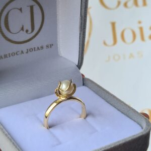Anel de Noivado Pérola Ouro 18K - Imagem 4